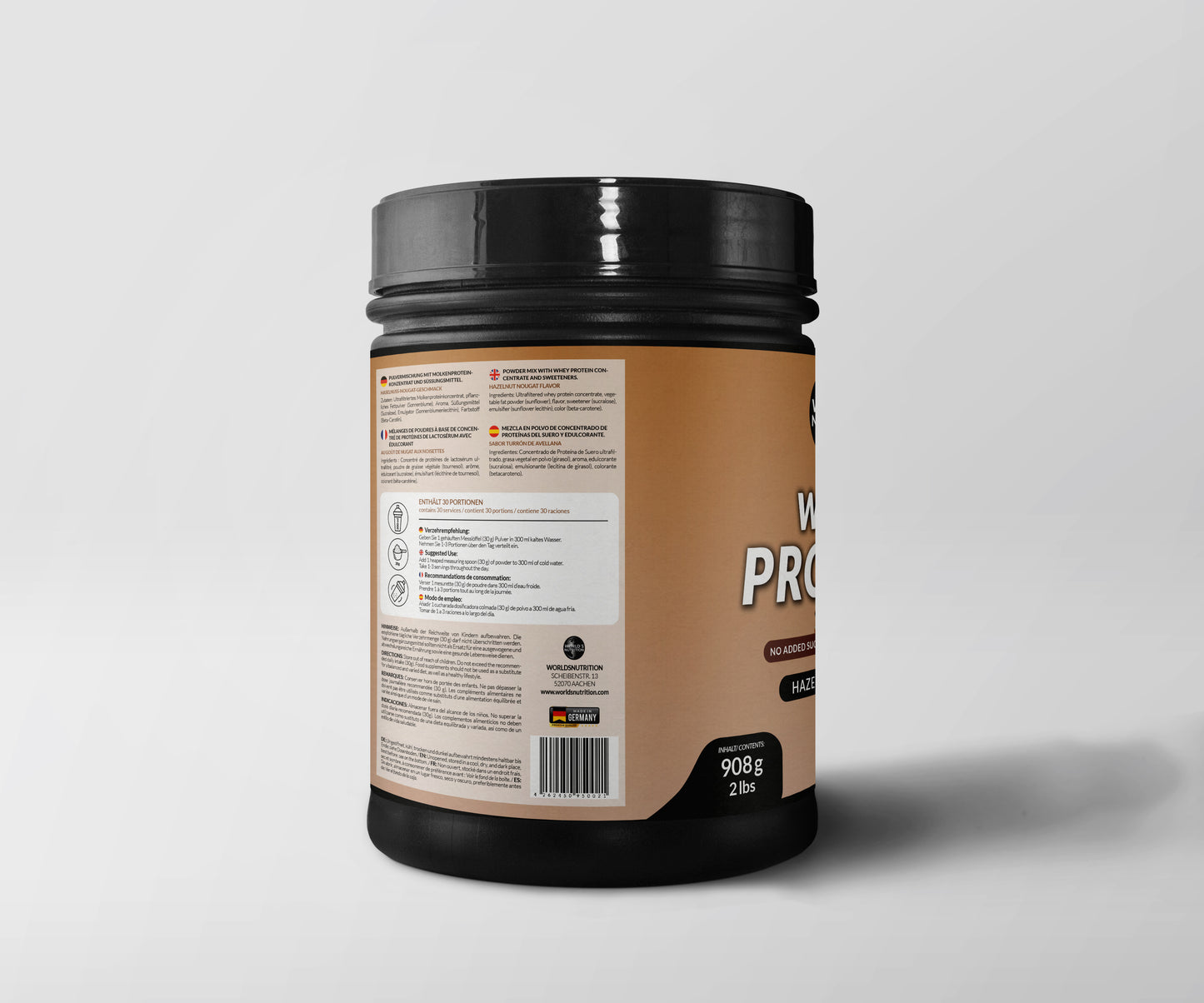 Whey Proteine Haselnuss Nugat